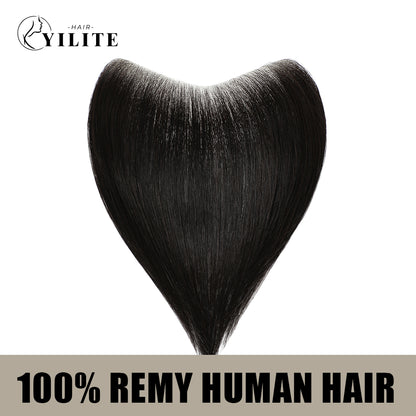 Realmhair seamless hair patch 2.5x16cm virgin human hair (#1 Jet Black)