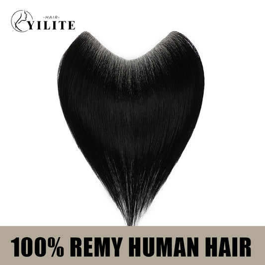 Realmhair seamless hair patch 3x16cm virgin human hair (#1 Jet Black)