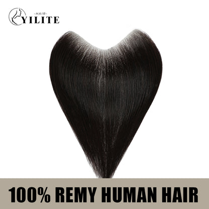 Realmhair seamless hair patch 3x16cm virgin human hair (Natural Black)