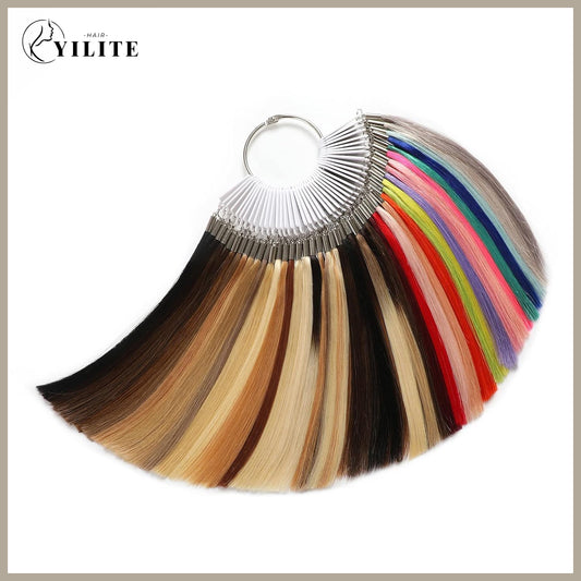 Realmhair hair extensions color ring 8 inches 43 kinds of hair color chart (#All Color)  