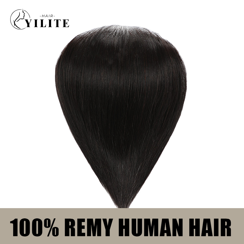 Realmhair seamless hair patch 7x15cm virgin human hair (Natural Black)