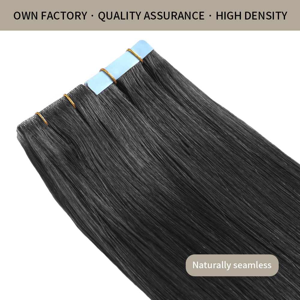 Realmhair invisible tape in hair extensions 20Pcs with high density and quality assurance (#1 )