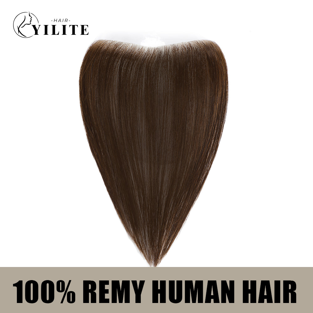 Realmhair seamless hair patch 1.5x16cm virgin human hair (#2?Darkest?Brown)