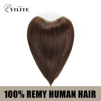 Realmhair seamless hair patch 3x16cm virgin human hair (#2?Darkest?Brown)