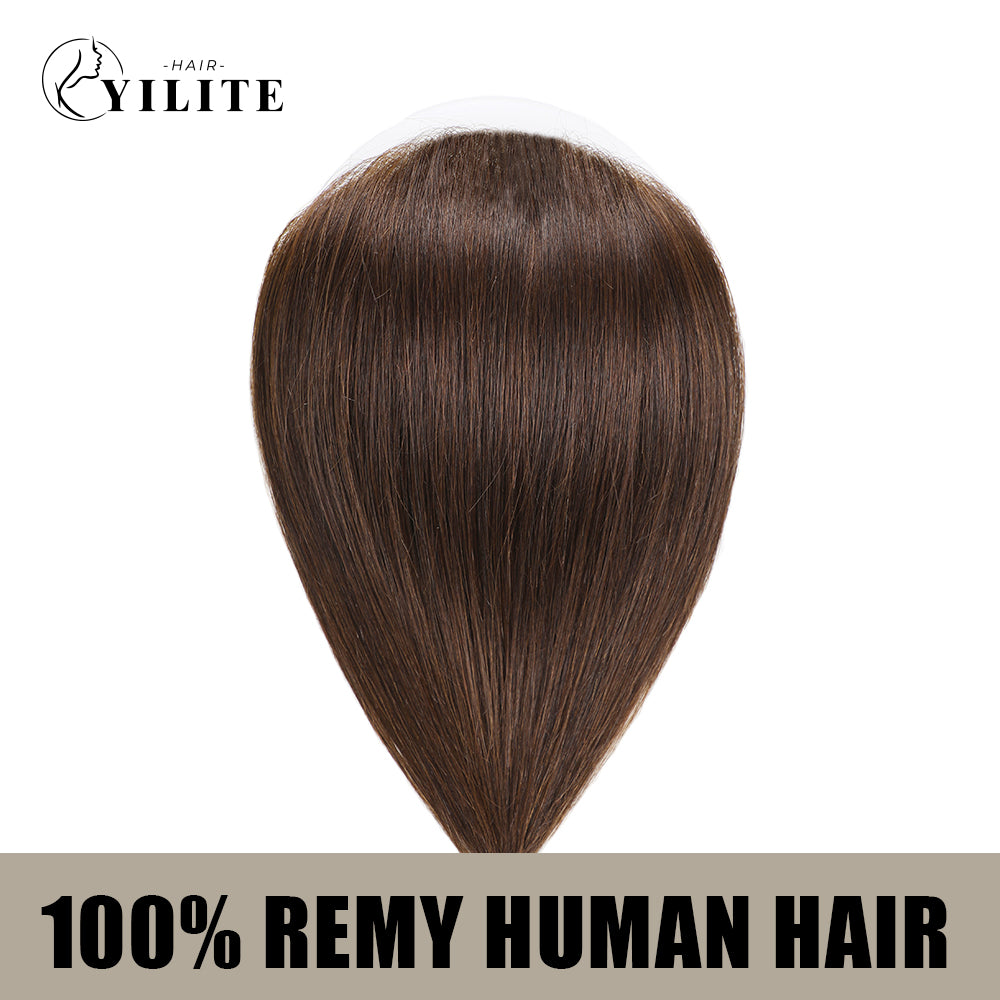 Realmhair seamless hair patch 7x15cm virgin human hair (#2?Darkest?Brown)