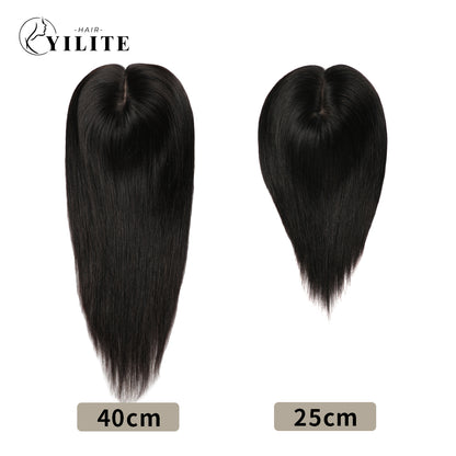 Realmhair virgin hair toppers in 25cm and 40cm (#1 Jet Black)