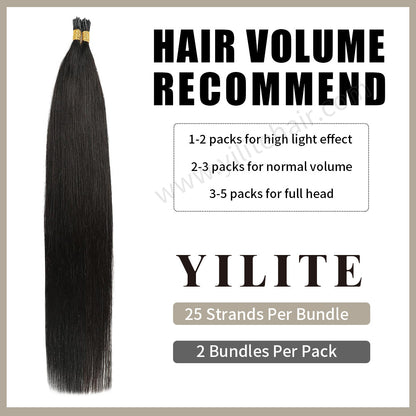 Realmhair I Tip hair extensions with hair volume recommendation (#1B Natural Black) 
