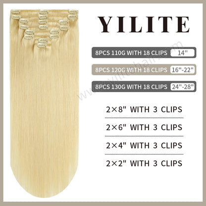 Realmhair Clip In Hair Extensions Human Hair Invisible Natural Remy Human Hair (#613 Bleach Blonde)