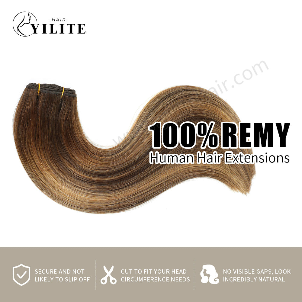 Realmhair sew in weft hair extensions, virgin human hair (#P4/27/T4)