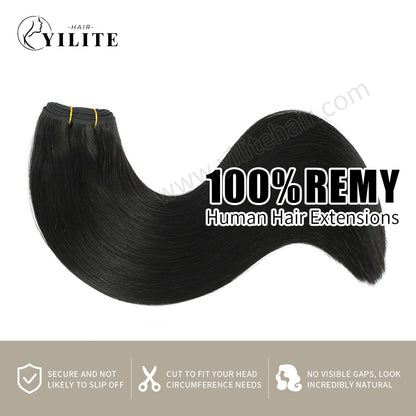 Realmhair sew in weft hair extensions, virgin human hair (#1B Natural Black) 