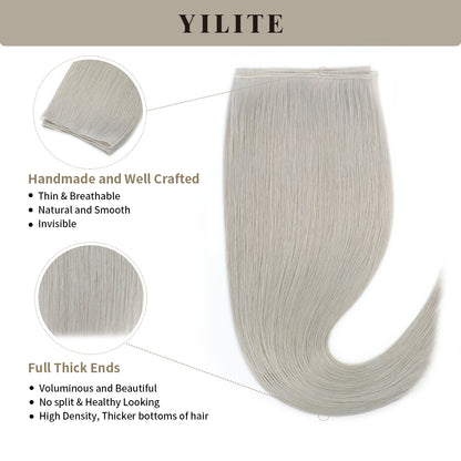 Realmhair silver genius weft with thin handmade top and full thick ends 