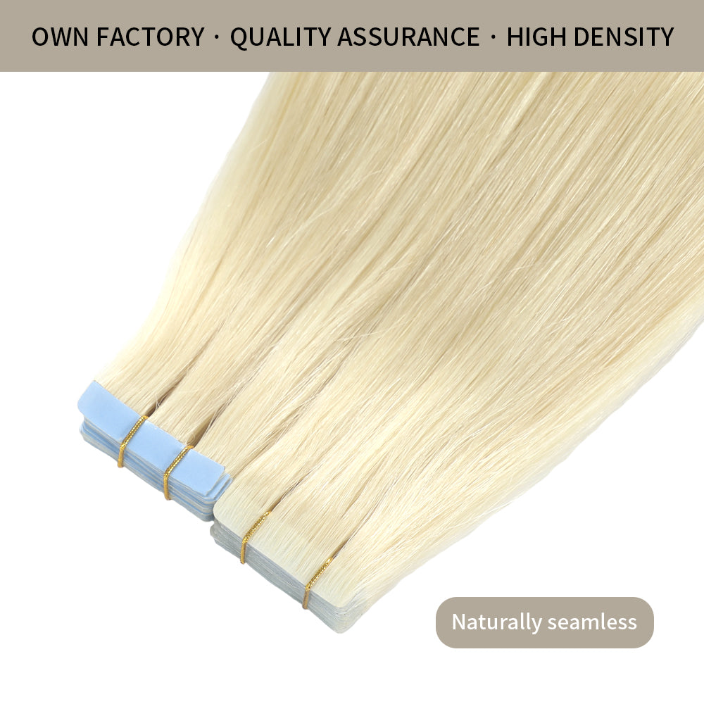 Realmhair invisible tape in hair extensions 20Pcs with naturally seamless and quality assurance  