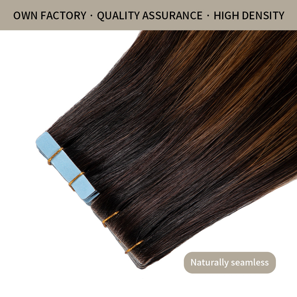 Realmhair invisible tape in hair extensions 20Pcs with high density and quality assurance (P1B/6/TIB)