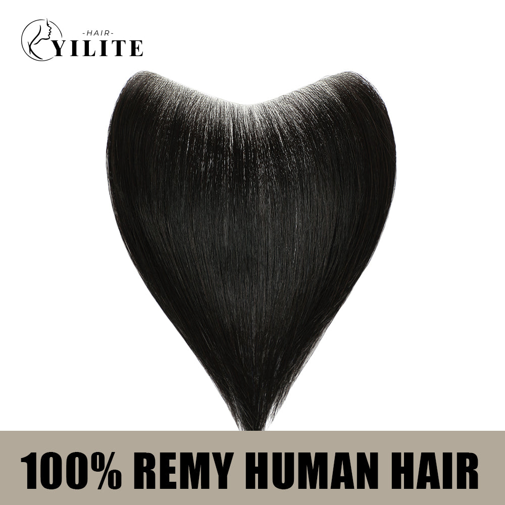 Realmhair seamless hair patch 2.5x16cm virgin human hair (Natural Black)