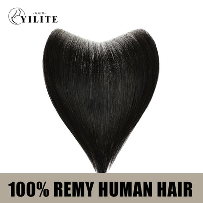 Realmhair seamless hair patch 2.5x16cm virgin human hair (Natural Black)