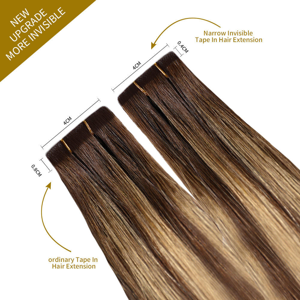 Comparison of narrow tape in hair extensions vs ordinary tape in extensions (#P4/27/T4)