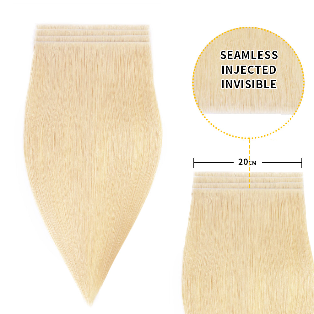 Realmhair 20*0.8cm long invisible tape in hair extensions 4Pcs virgin human hair (#613)