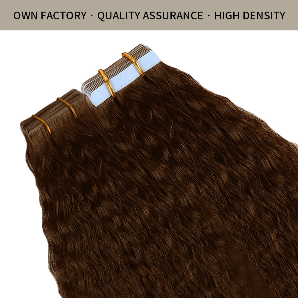 Realmhair  kinky invisible tape in hair extensions with high density and quality assurance (#4)