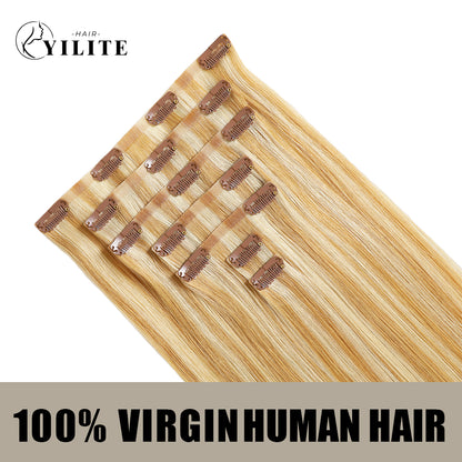 Realmhair Seamless Injected Hand-Tied Invisible Clip-ins 7Pcs 16 Clips Virgin Human Hair (#P27/613)
