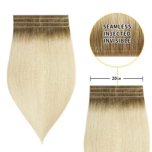 Realmhair 20*0.8cm long invisible tape in hair extensions 4Pcs virgin human hair (#T8/60 )