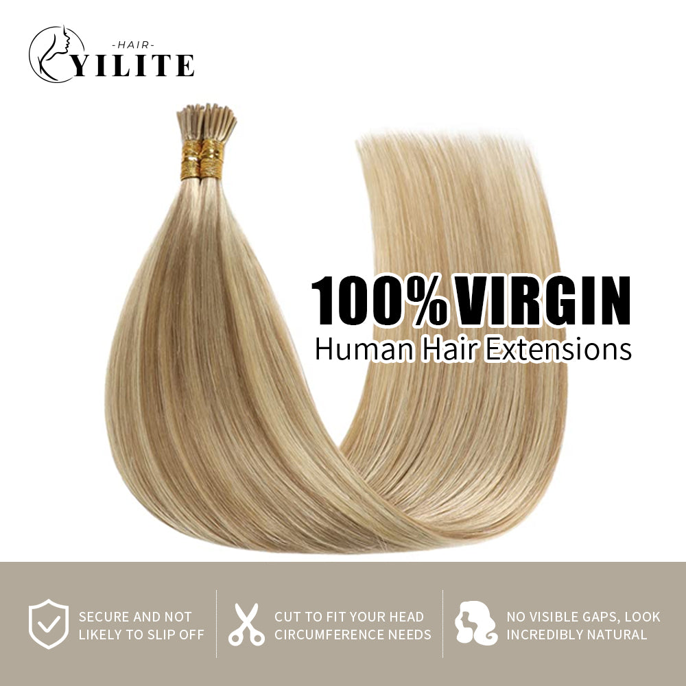 100% virgin human hair I Tip extensions in #P18/613 color