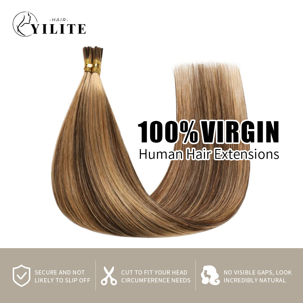 Realmhair 100% virgin human hair I Tip extensions in #P4/27 color