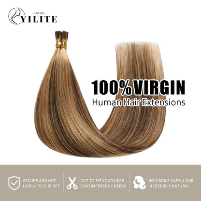 Realmhair 100% virgin human hair I Tip extensions in #P4/27 color
