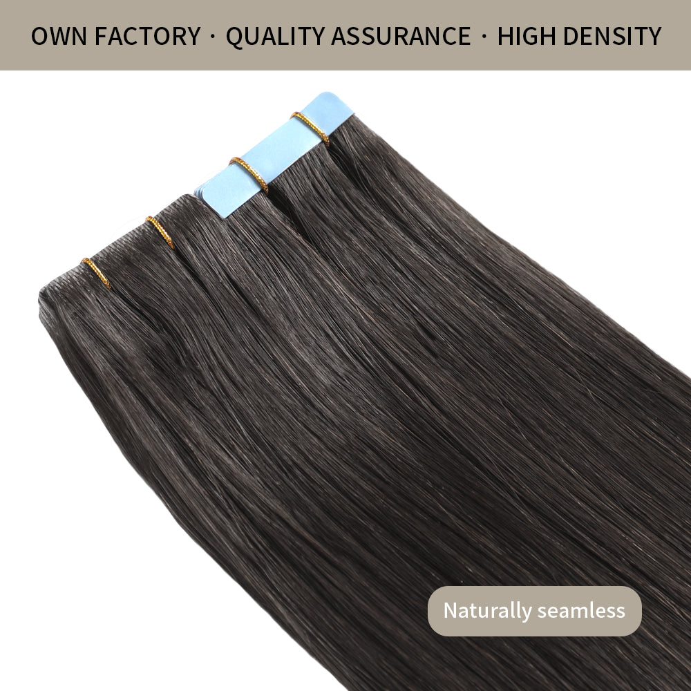 Realmhair invisible tape in hair extensions 20Pcs with high density and quality assurance (#1B )