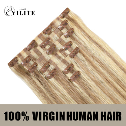 Realmhair Seamless Injected Hand-Tied Invisible Clip-ins 7Pcs 16 Clips Virgin Human Hair (#P18/613)
