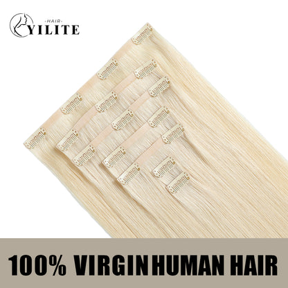 Realmhair Seamless Injected Hand-Tied Invisible Clip-ins 7Pcs 16 Clips Virgin Human Hair (#60)