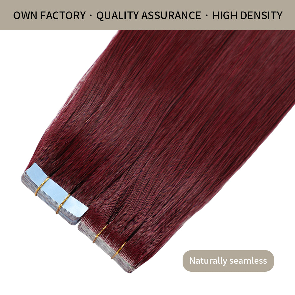 Realmhair invisible tape in hair extensions 20Pcs with high density and quality assurance (#99J)