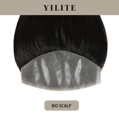 Realmhair Bio Scalp 7x15cm invisible seamless hair patch with skin-like base (Natural Black)