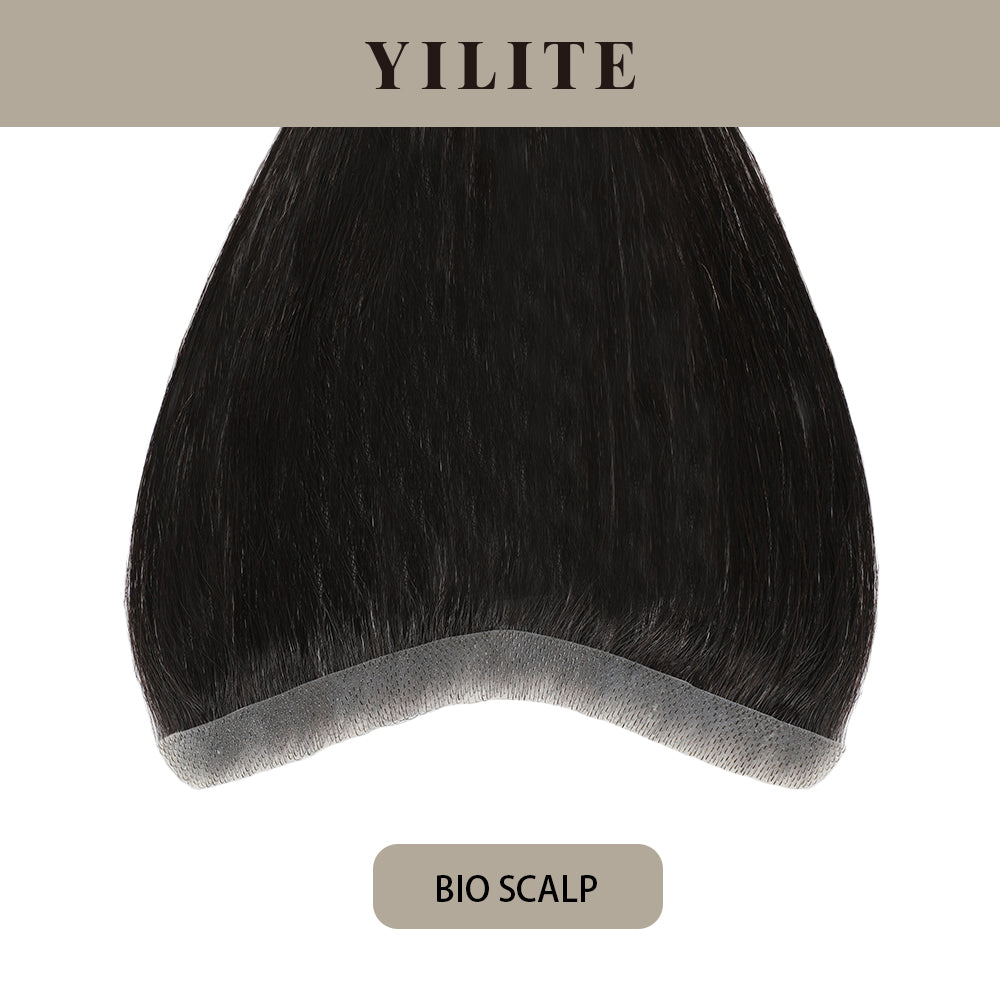 Realmhair Bio Scalp 1.5x16cm invisible seamless hair patch with skin-like base (Natural Black)