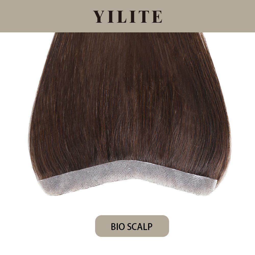 Realmhair Bio Scalp 1.5x15 cm invisible seamless hair patch  with skin-like base (#2?Darkest?Brown)