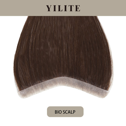 Realmhair Bio Scalp 1.5x16cm invisible seamless hair patch with skin-like base (#2?Darkest?Brown£©