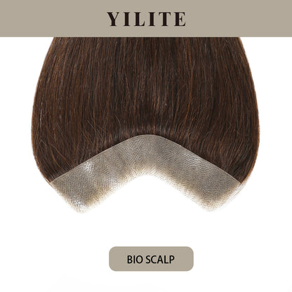 Realmhair Bio Scalp 3x16cm invisible seamless hair patch with skin-like base (#2?Darkest?Brown)