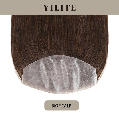 Realmhair Bio Scalp 7x15cm invisible seamless hair patch with skin-like base (#2?Darkest?Brown)