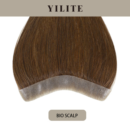 Realmhair Bio Scalp 2.5x16cm invisible seamless hair patch with skin-like base (#4 Dark Brown)