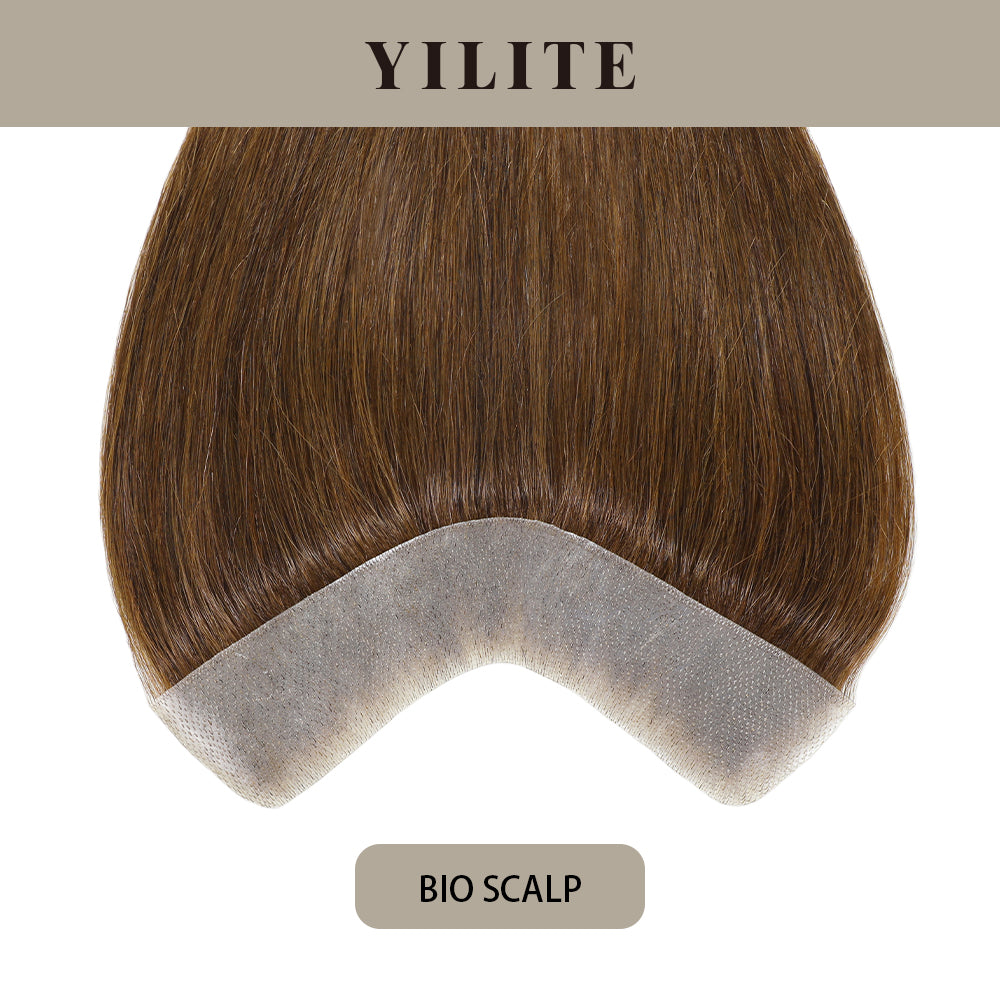 Realmhair Bio Scalp 3x16cm invisible seamless hair patch with skin-like base (#4 Dark Brown)