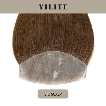 Realmhair Bio Scalp 7x15cm invisible seamless hair patch with skin-like base (#4 Dark Brown)