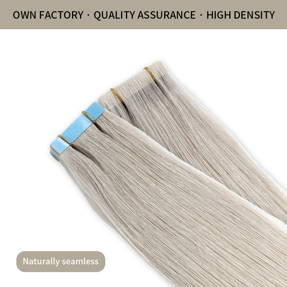 Realmhair invisible tape in hair extensions 20Pcs with high density and quality assurance (#Silver)