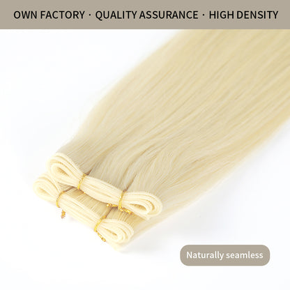 Close-up of Realmhair seamless high-density genius weft 2Pcs in #60 with naturally thin weft base