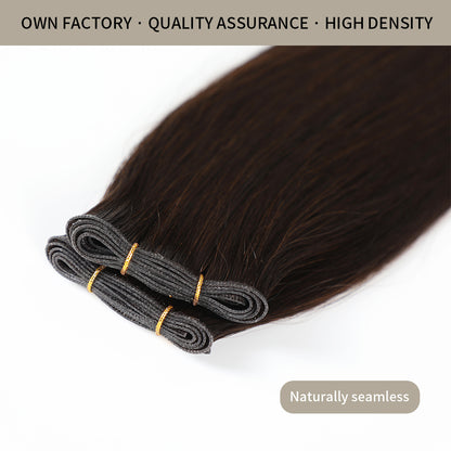 Close-up of Realmhair seamless high-density genius weft 1Pc in #2 with naturally thin weft base  