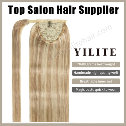 Realmhair ponytail extension with handmade weft, breathable inner net, and quick-wear design(#P18/613) 