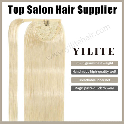 Realmhair ponytail extension with handmade weft, breathable inner net, and quick-wear design (#60)