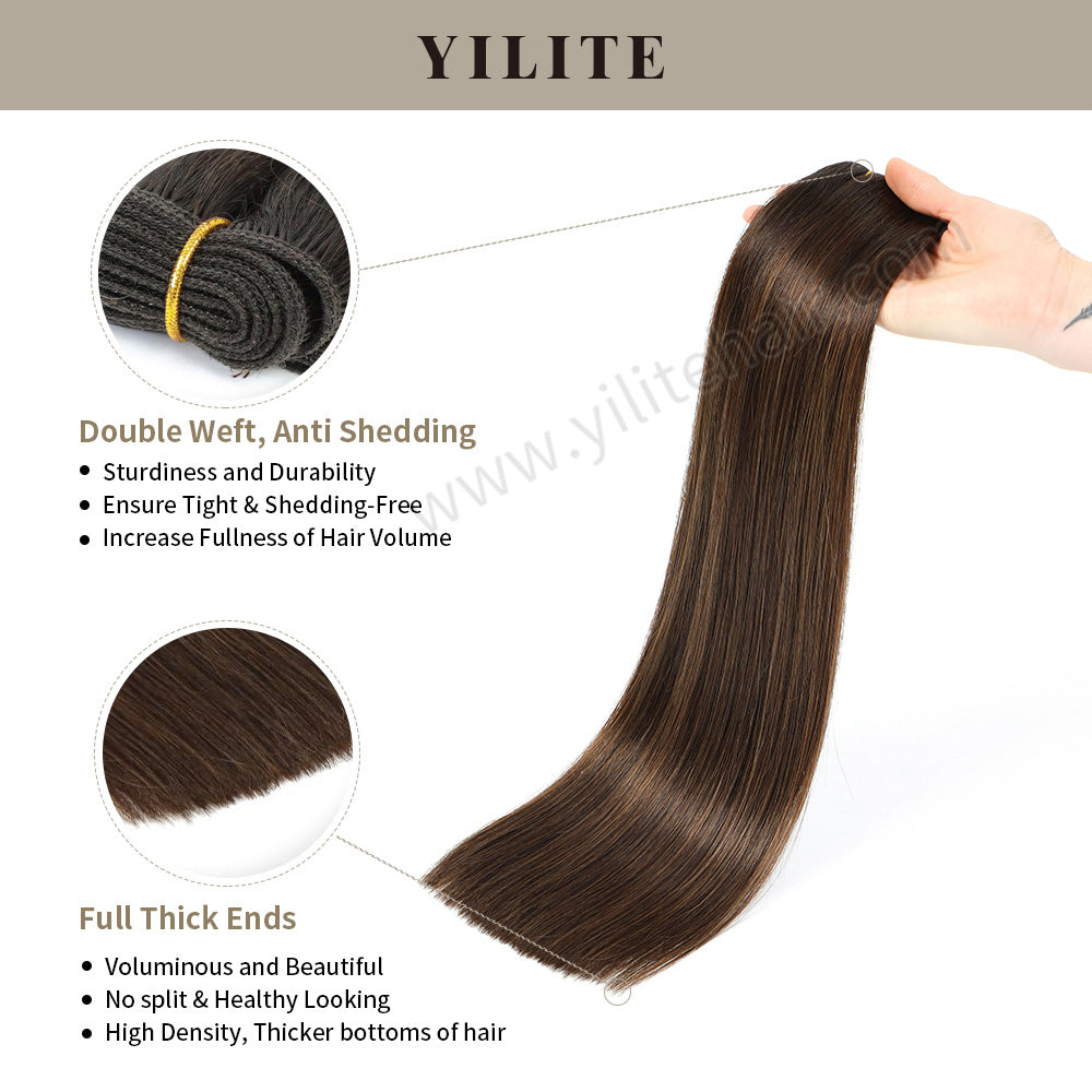 Realmhair double-weft hair extensions - anti-shedding, high-density with thick ends (#P2/6/T2)