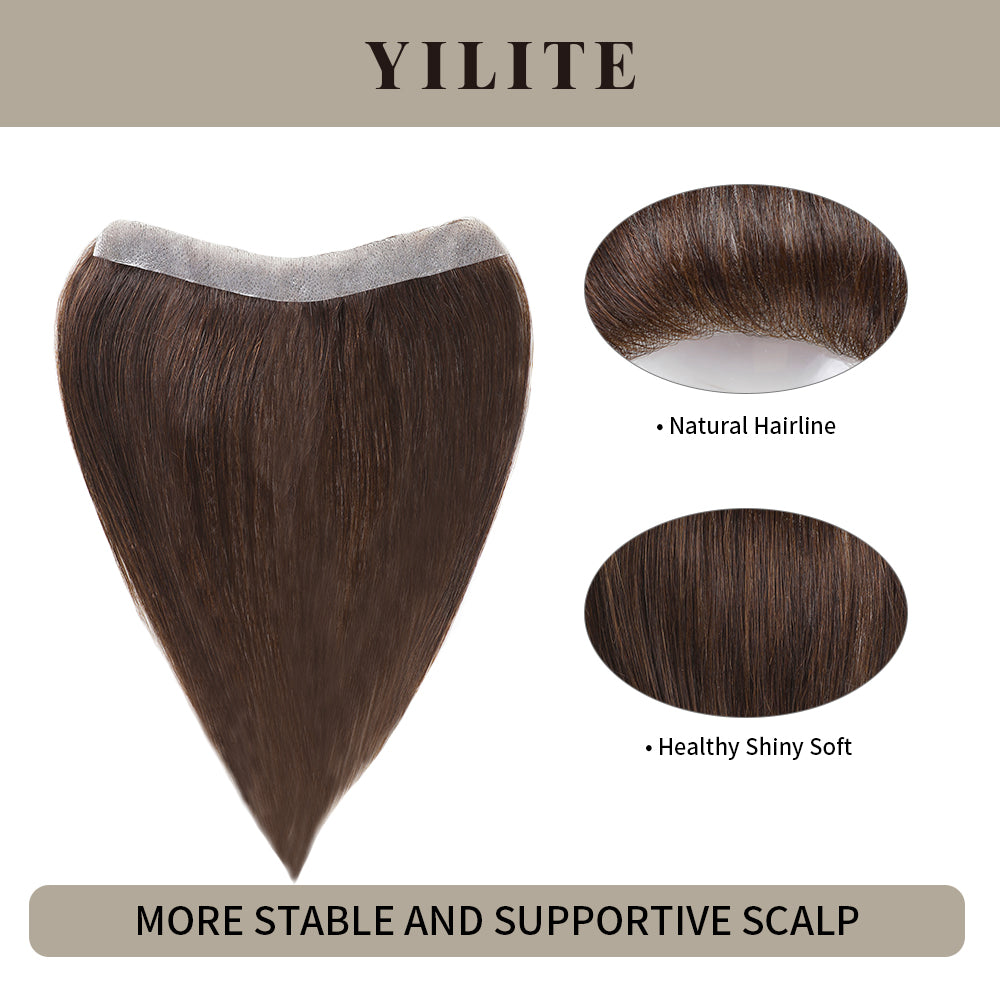 Realmhair seamless hair patch 1.5x15cm with natural hairline and healthy, shiny, soft hair (#2£©