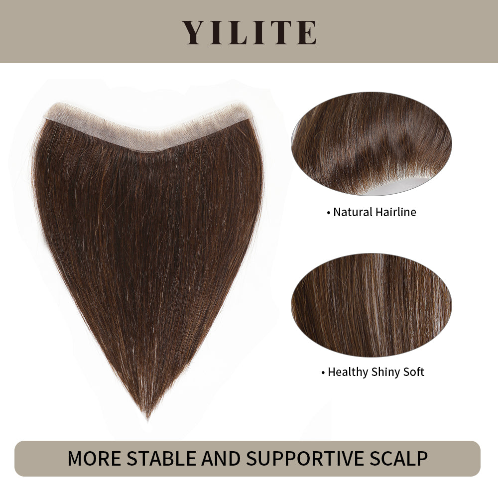 Realmhair seamless hair patch 1.5x16cm with natural hairline and healthy, shiny, soft hair (#2)