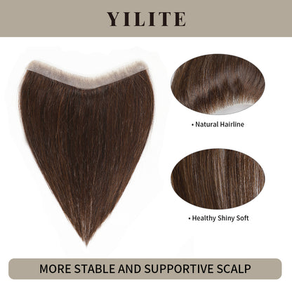 Realmhair seamless hair patch 1.5x16cm with natural hairline and healthy, shiny, soft hair (#2)