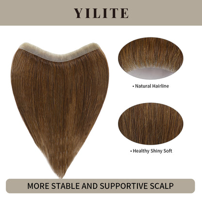 Realmhair seamless hair patch 1.5x15cm with natural hairline and healthy, shiny, soft hair (#4)